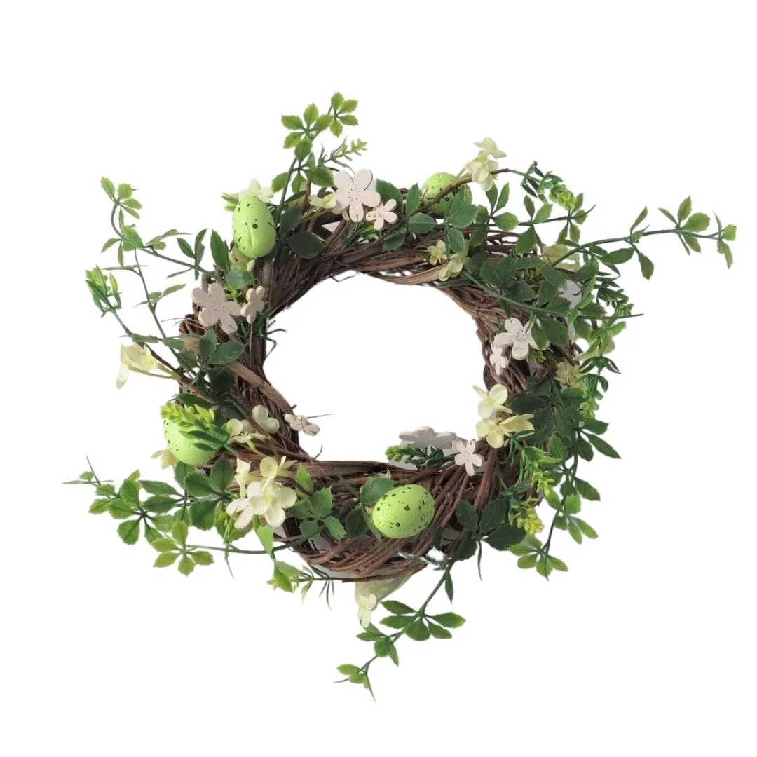 Green and White Speckled Egg Easter Wreath