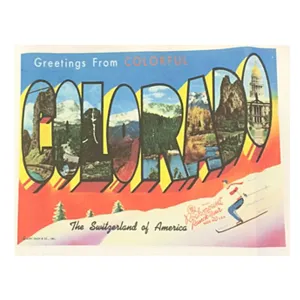 Greetings from Colorful Colorado Western Tea Towel