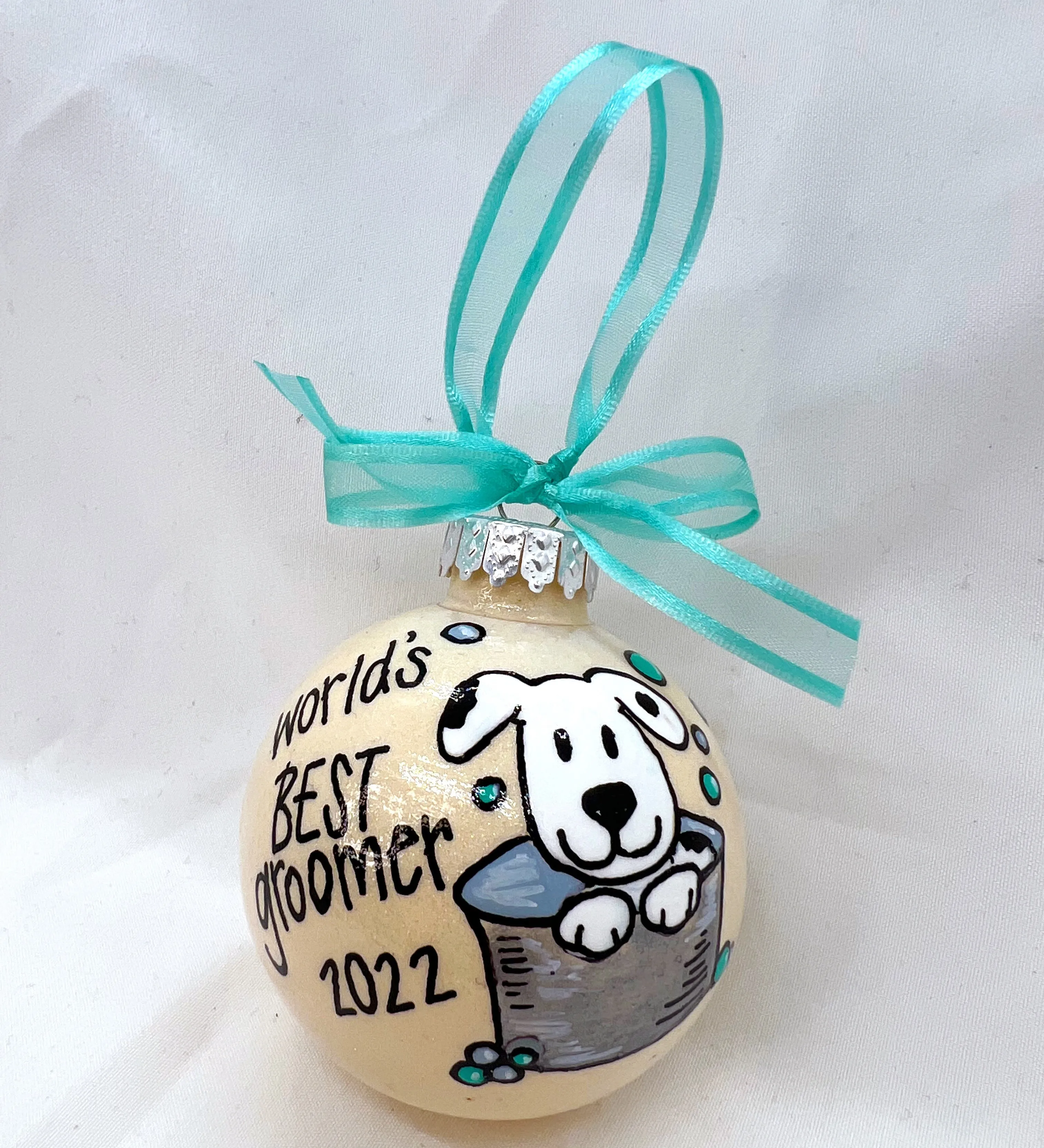 Groomer Ornament - World's Best Groomer, Dog Groomer, Groomer Gift, Pet Groomer, Grooming Gift, Christmas Ornament, Holiday Ornament