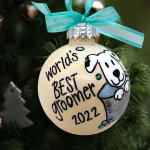 Groomer Ornament - World's Best Groomer, Dog Groomer, Groomer Gift, Pet Groomer, Grooming Gift, Christmas Ornament, Holiday Ornament