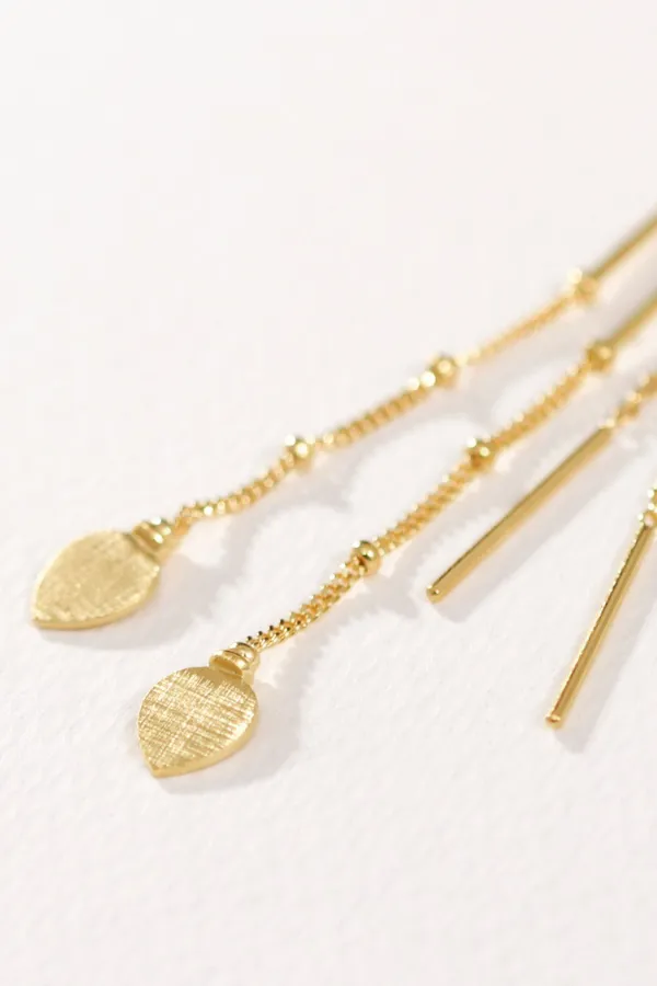 Hanging Lotus Earrings - Gold (RESTOCKED)