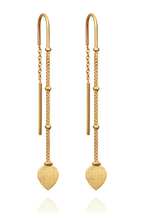 Hanging Lotus Earrings - Gold (RESTOCKED)