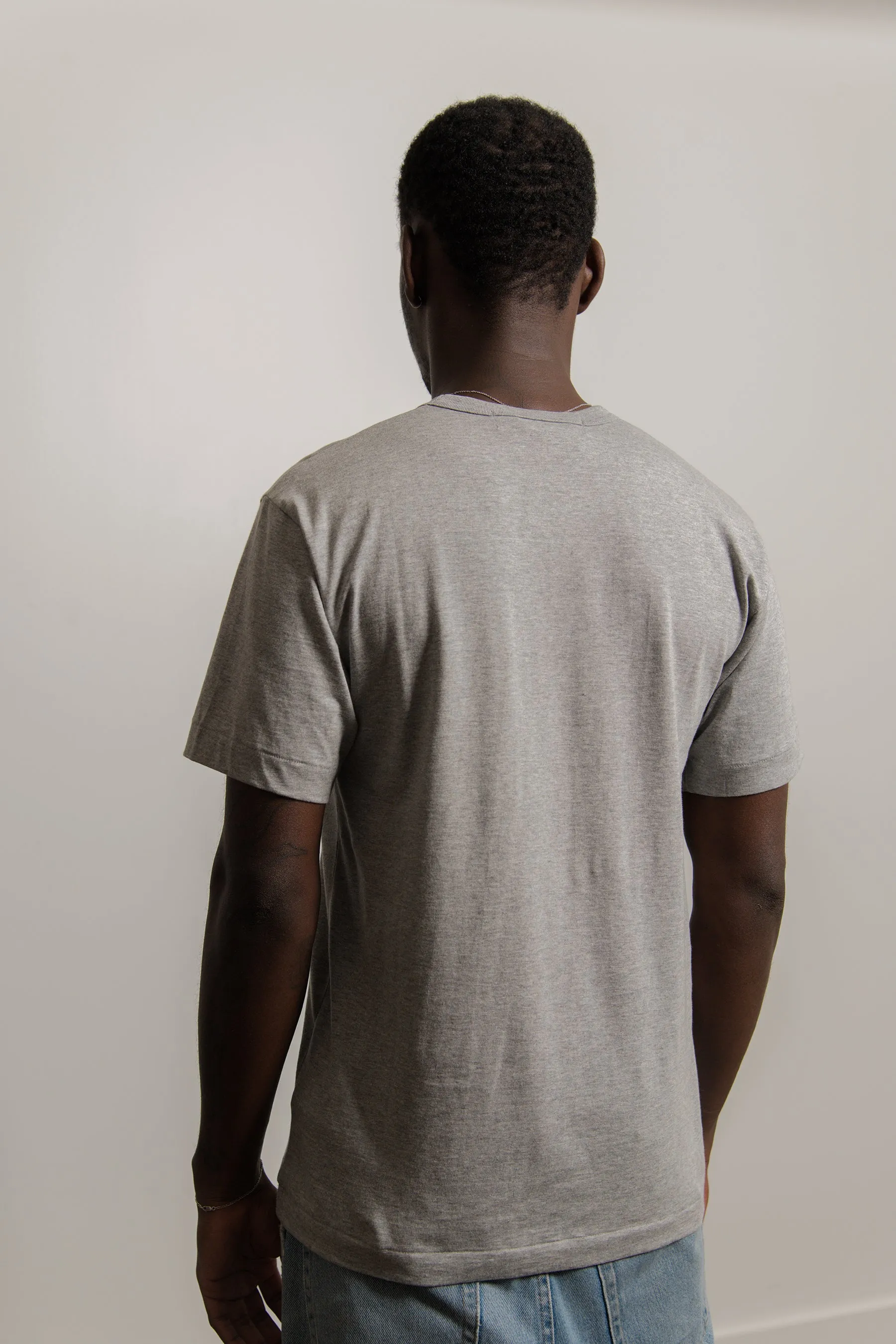 Layered Double Emblem Short Sleeve Tee Grey/Black T296