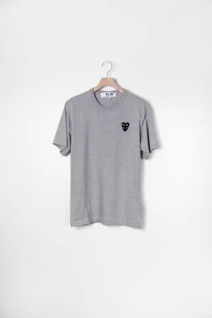 Layered Double Emblem Short Sleeve Tee Grey/Black T296