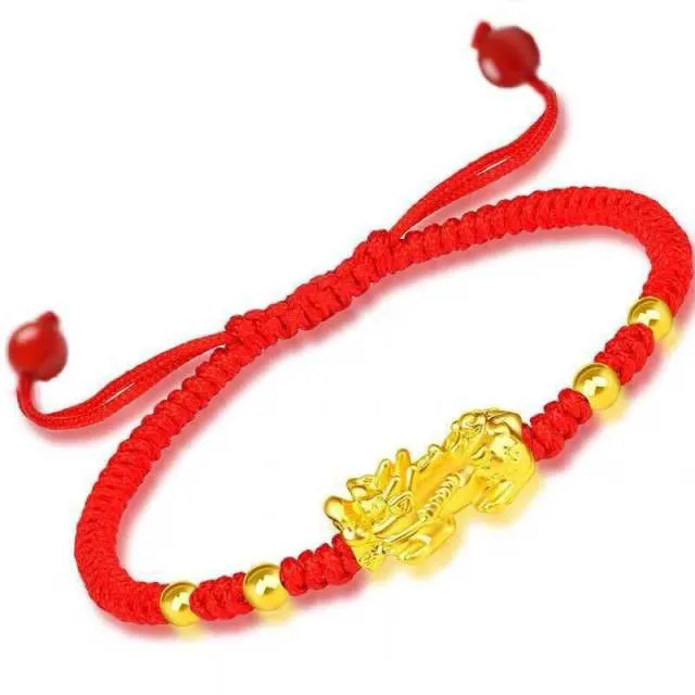 Lucky Pixiu Dragon Wealth Bracelet Knot Braided Rope Pi Xiu Color Changing Bracelet