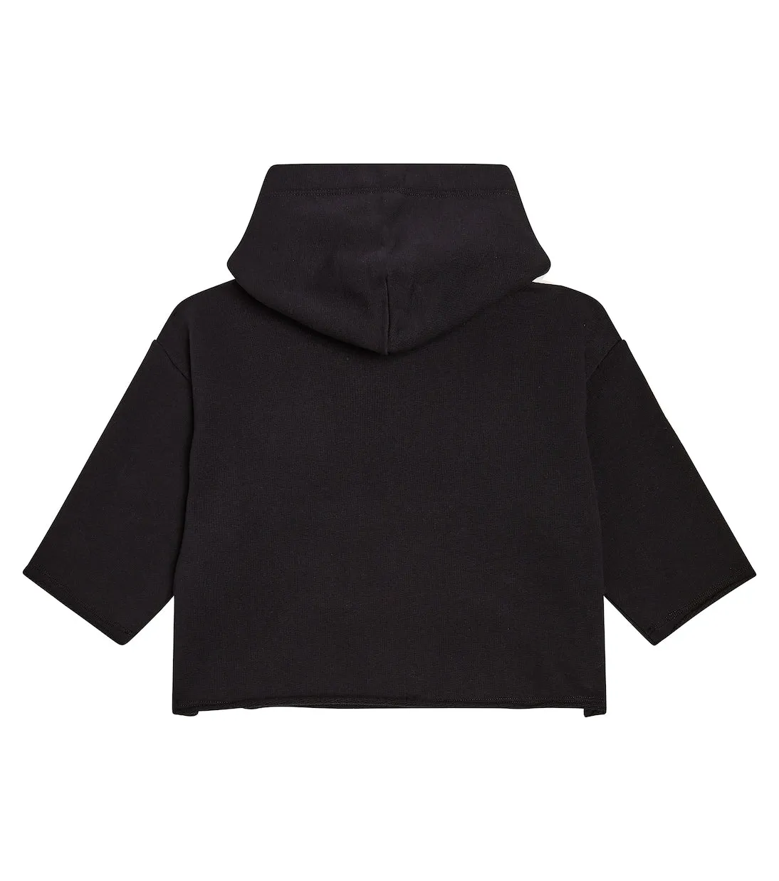 Mm6 Maison Margiela Kids Cotton Jersey Cropped Hoodie, Black