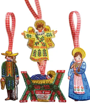 Nativity Embroidered Ornaments