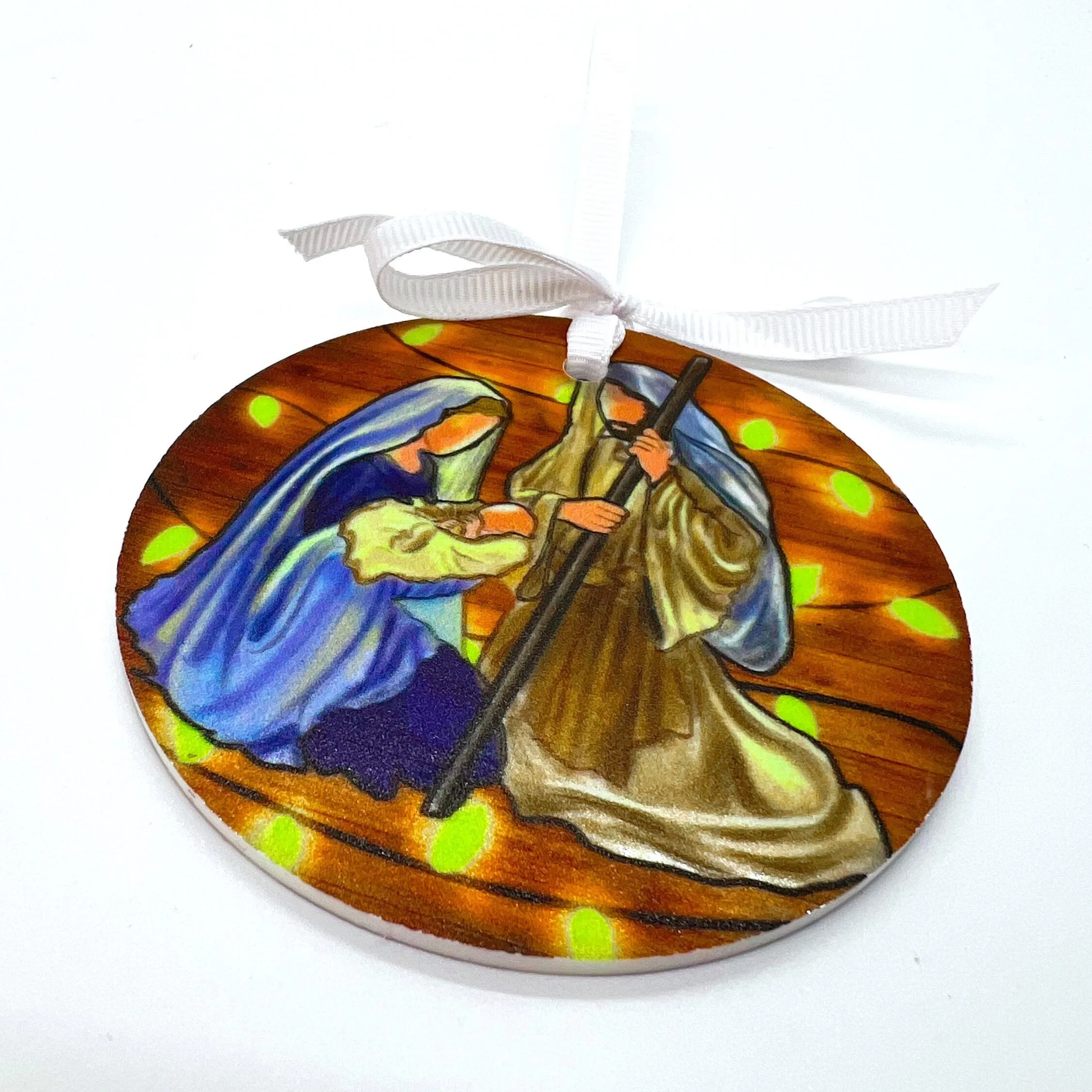 Nativity Ornament - Reason for the Season, Christmas Ornament, Holiday Ornament, Sublimation Ornament, Holy Night, Holy Family, Baby Jesus