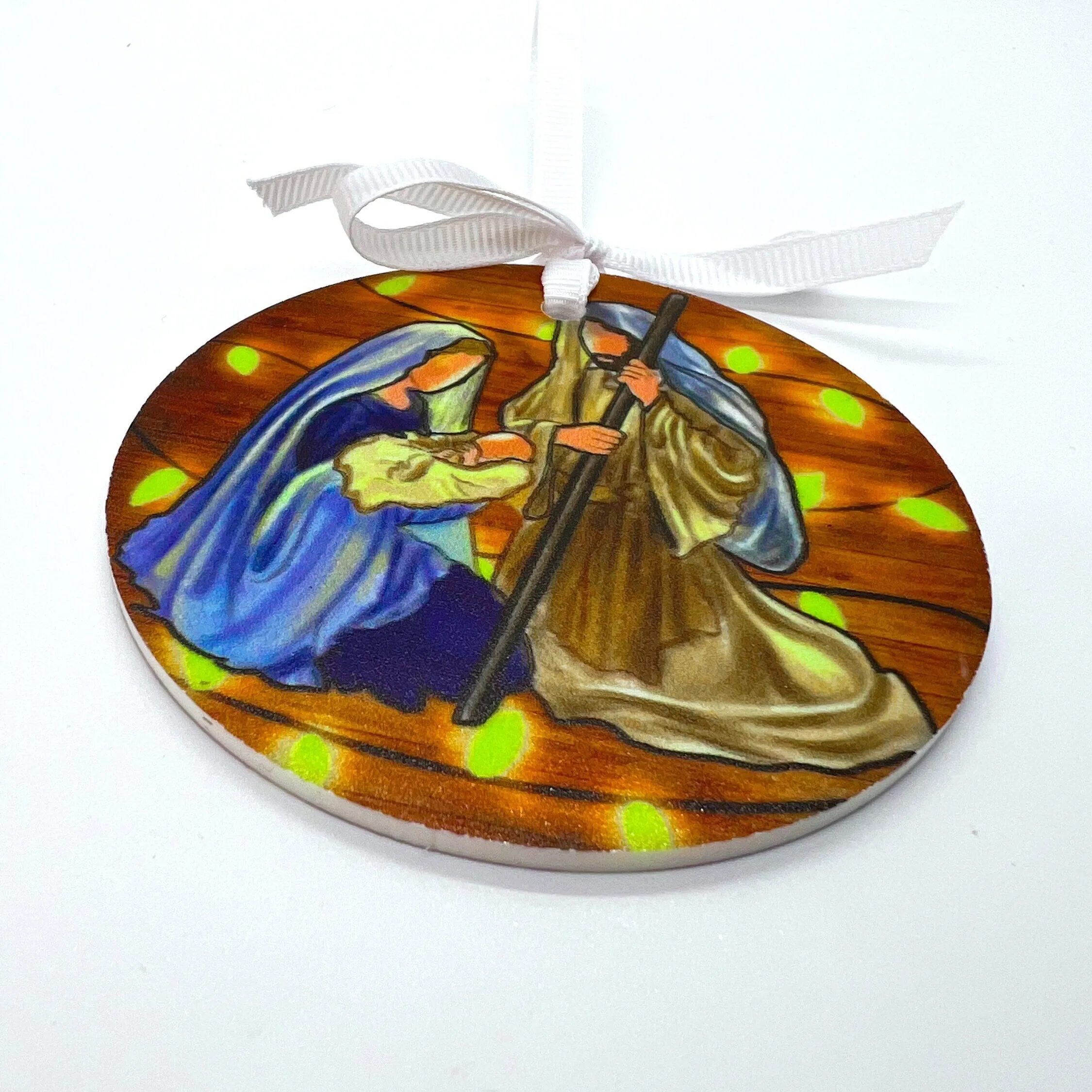 Nativity Ornament - Reason for the Season, Christmas Ornament, Holiday Ornament, Sublimation Ornament, Holy Night, Holy Family, Baby Jesus