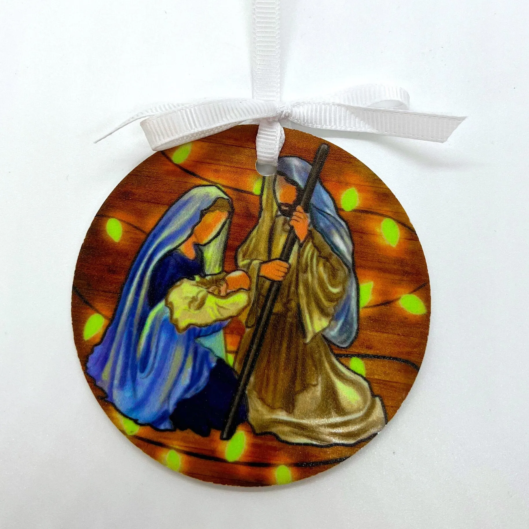 Nativity Ornament - Reason for the Season, Christmas Ornament, Holiday Ornament, Sublimation Ornament, Holy Night, Holy Family, Baby Jesus