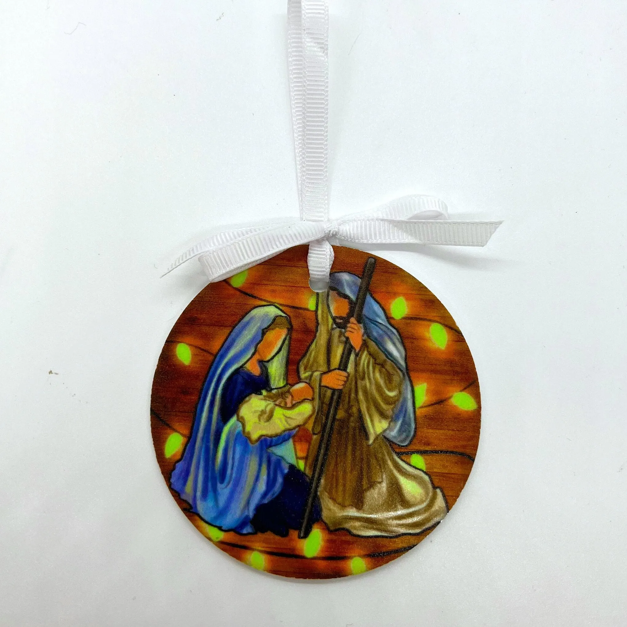 Nativity Ornament - Reason for the Season, Christmas Ornament, Holiday Ornament, Sublimation Ornament, Holy Night, Holy Family, Baby Jesus