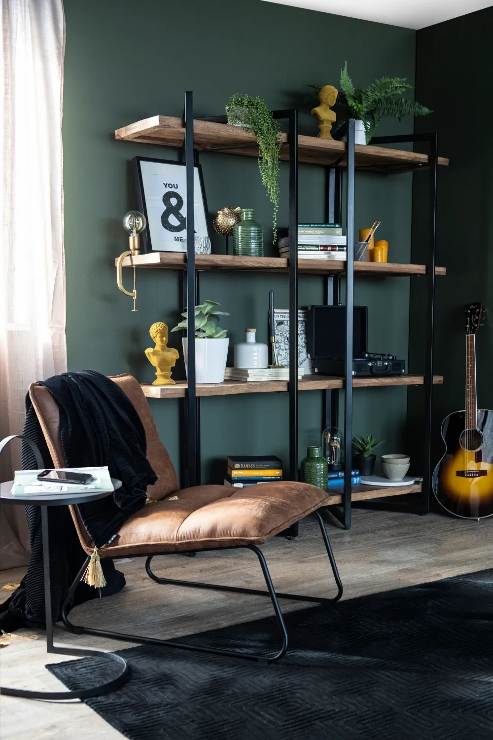 Natural Wood 4-Shelf Bookcase | Eleonora Eddy High