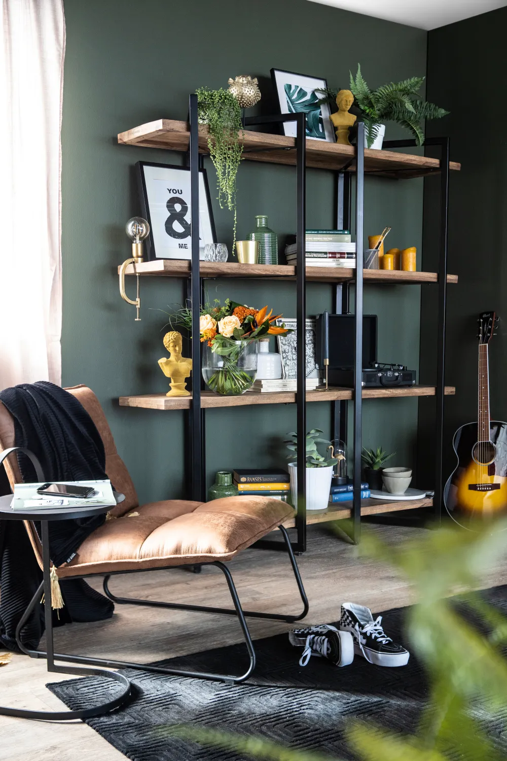 Natural Wood 4-Shelf Bookcase | Eleonora Eddy High