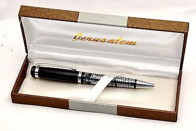 Prayer For Traveler Black & Silver Blessing Pen From Jerusalem in English