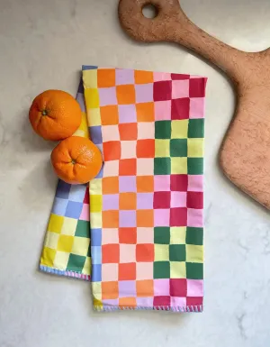 Rainbow Checks Tea Towel