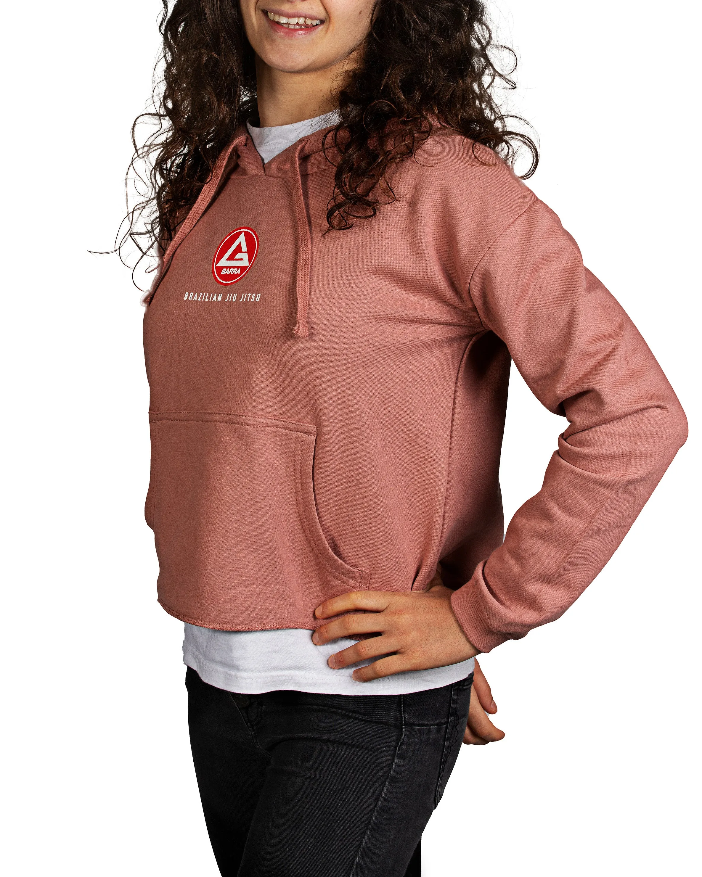 RS Classic Womens Cropped Pocket Hoodie - Pink