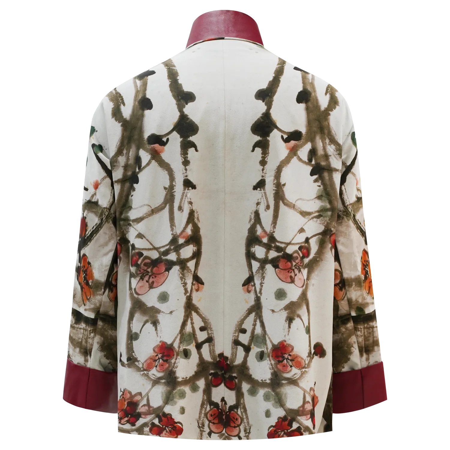 SPARKLE COLLECTION x HKMoA【PLUM BLOSSOMS】Masterpiece Collection Haute Couture 100% Silk Tang Jacket / Kung Fu Jacket (紅梅圖) (吳昌碩)