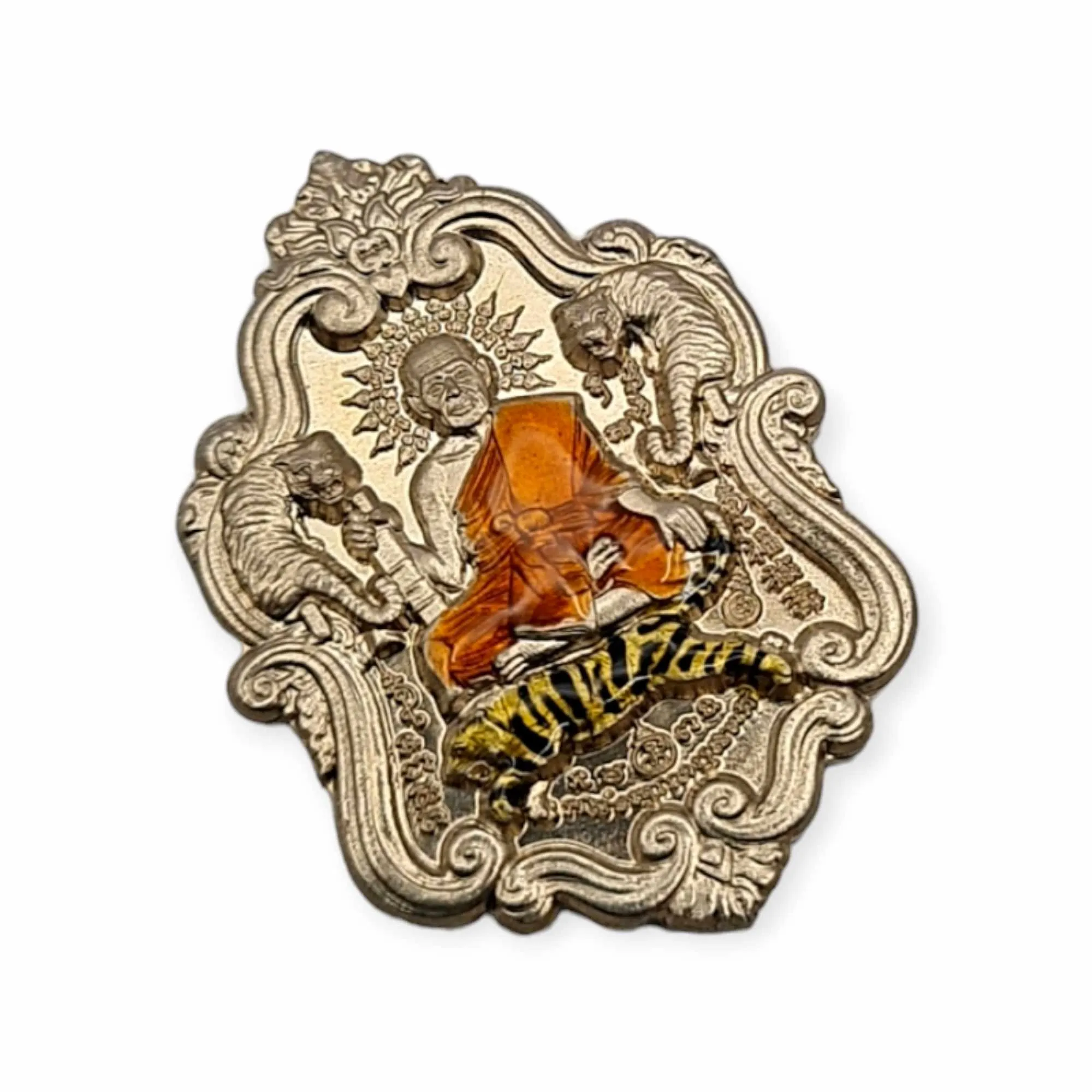 Thai amulet 11 Tigers Jaosur Sanlann Lp Phat Wat Huayduan Protection charm Lucky Pendant waterproof case Genuine Authentic Talisman