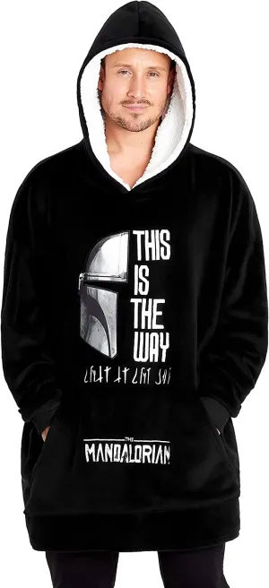 The Mandalorian Mens Hoodies  Black Oversized Hoodie,  Baby Yoda Gifts