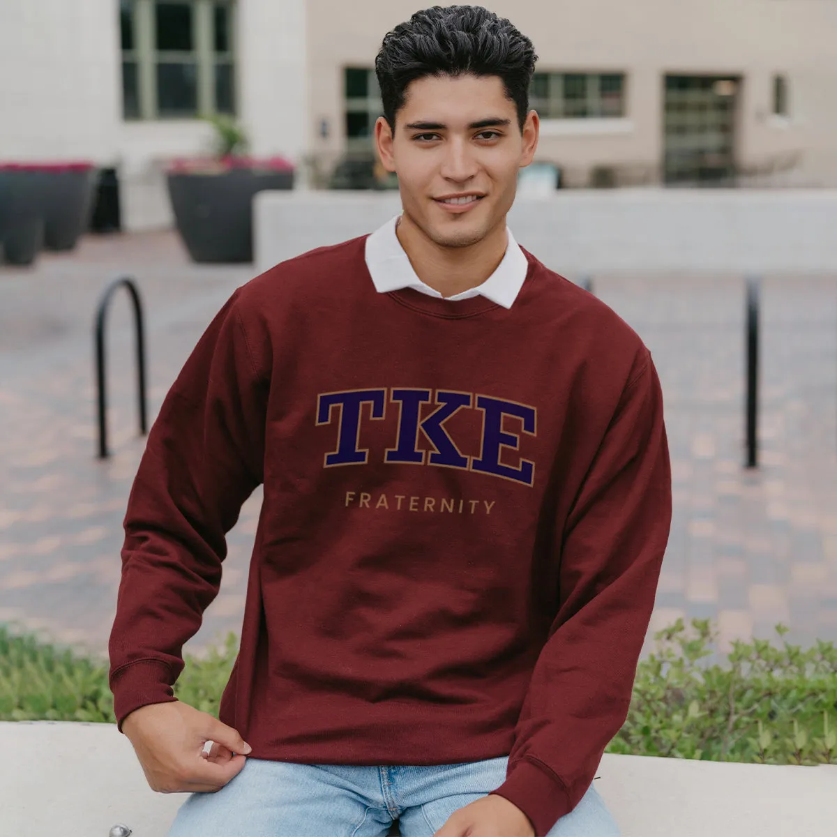 TKE Maroon Old School Crewneck