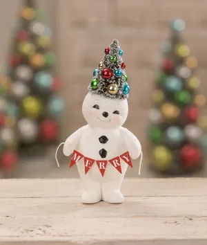 TL1353 - Retro Merry Snowman With Tree