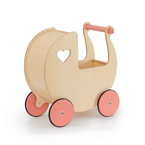 Traditional Doll Stroller Natural   pink