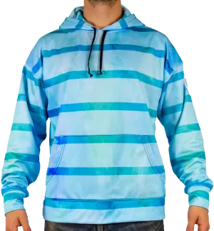 Watercolor Stripes Pullover Hoodie by Leeward Look