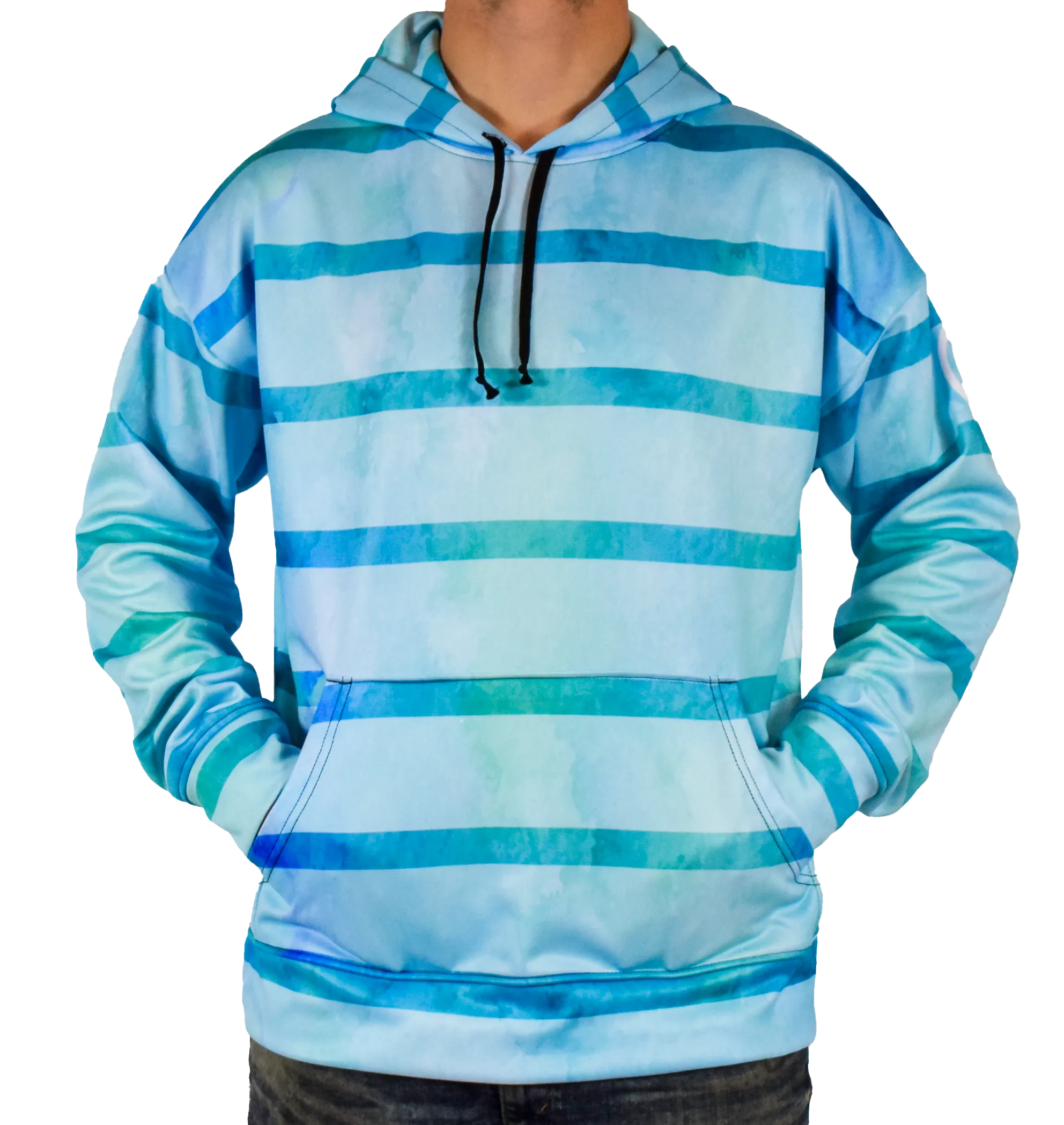 Watercolor Stripes Pullover Hoodie by Leeward Look