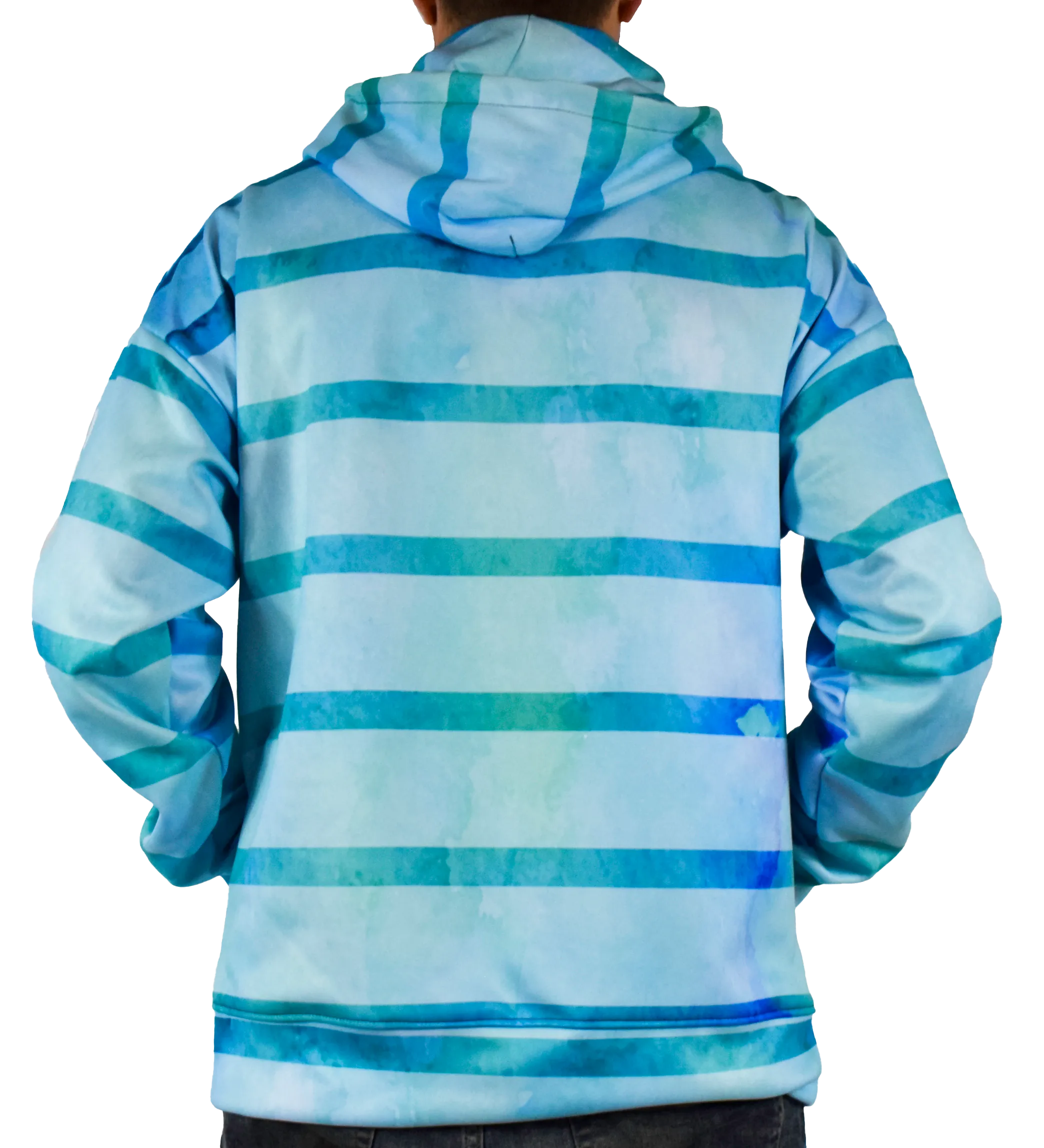 Watercolor Stripes Pullover Hoodie by Leeward Look