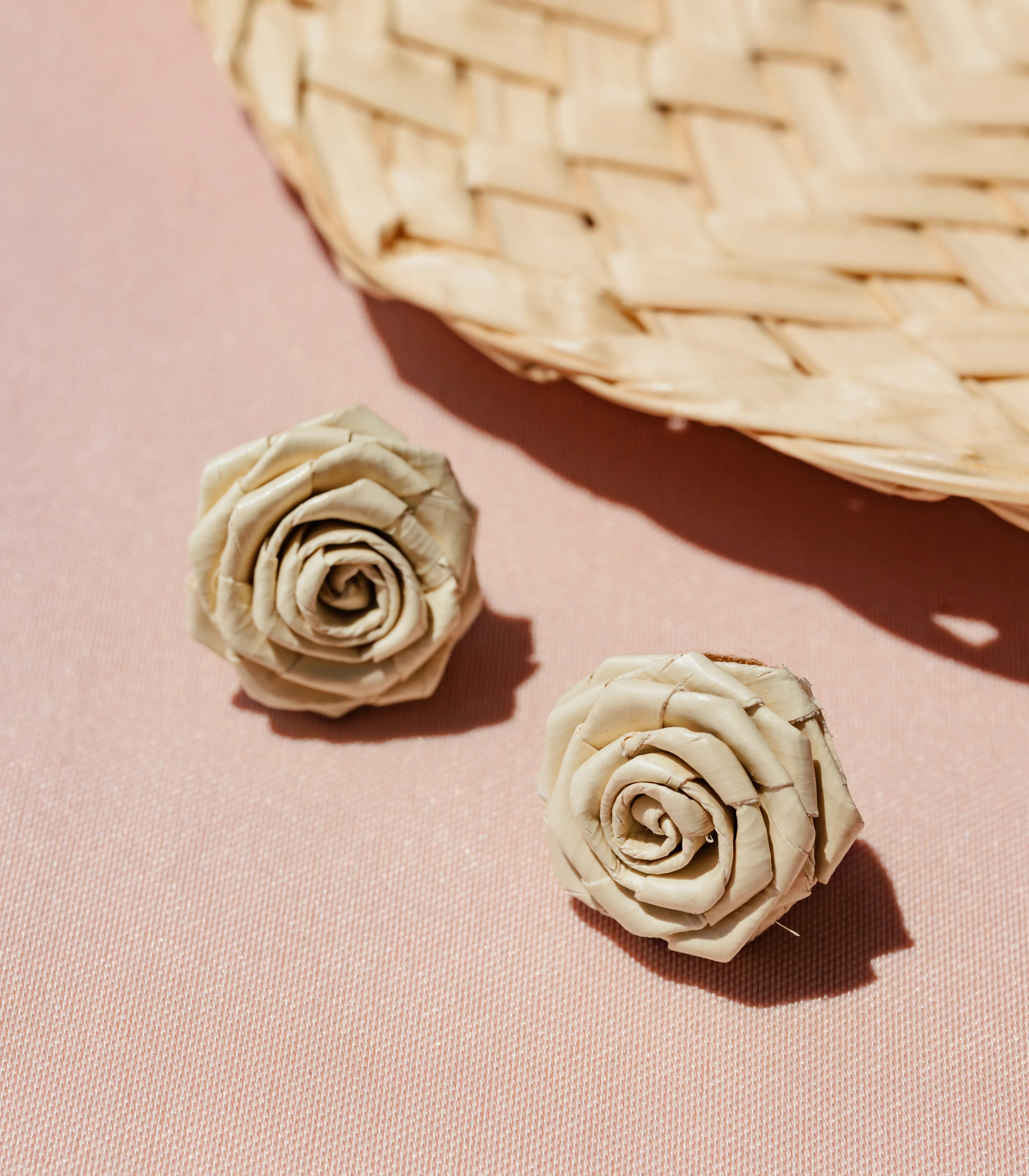 Woven Rosas Palm Leaf Earrings