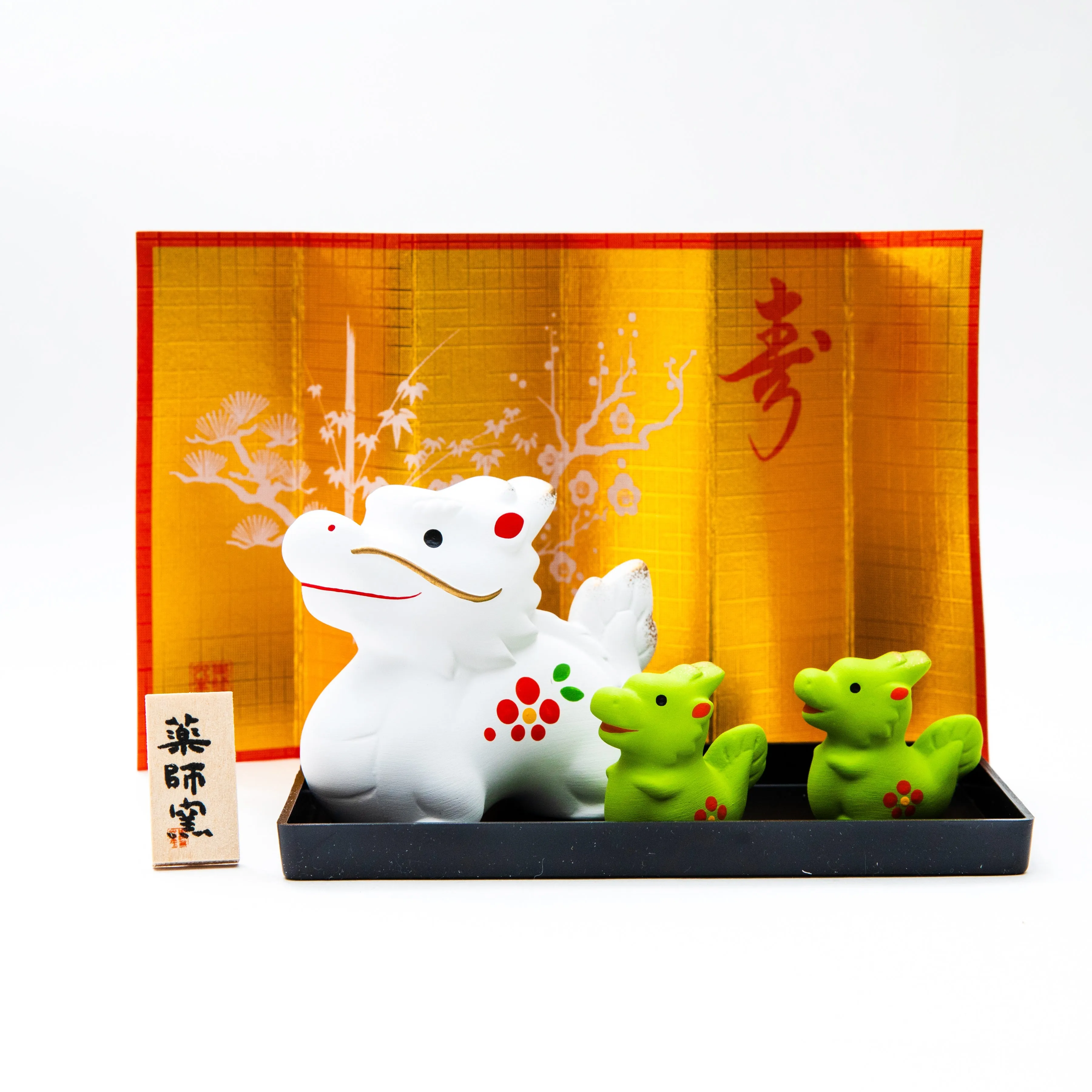 Yakushigama Set Ceramic Dragon Parent & Chidren