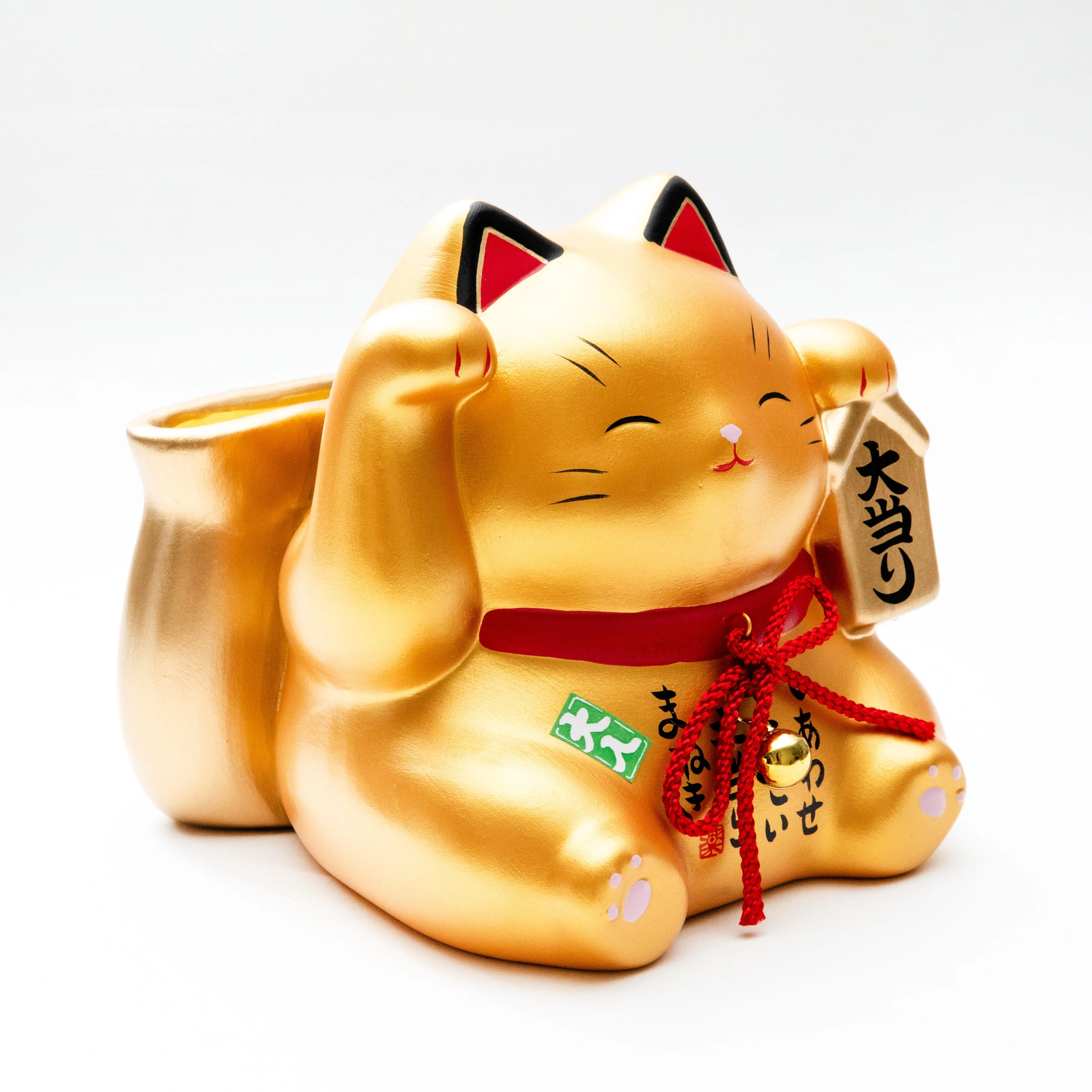 Yakushigama Shiny Jackpot Beckoning Cat Ceramic Coin Bank