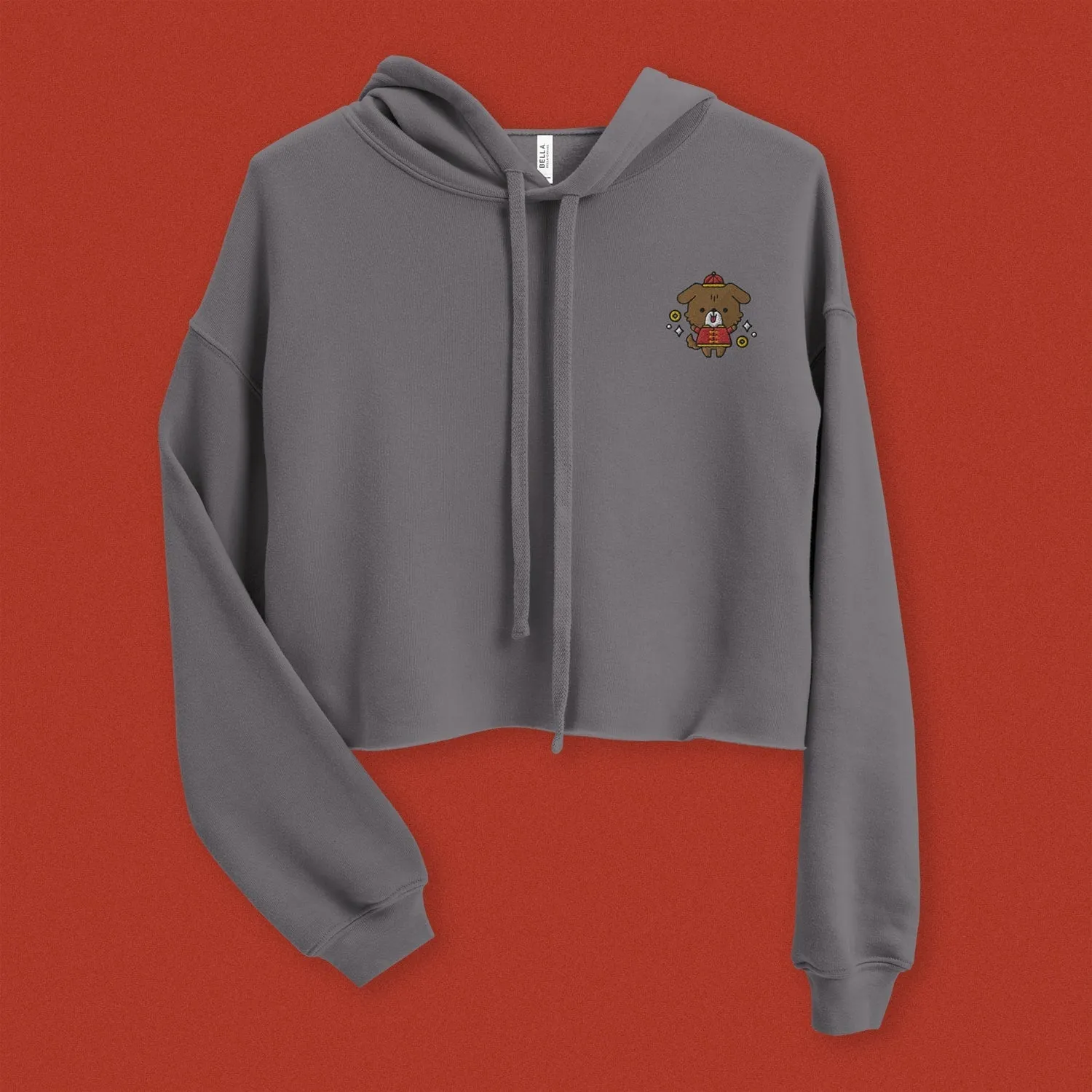 Year of the Dog Embroidered Crop Hoodie