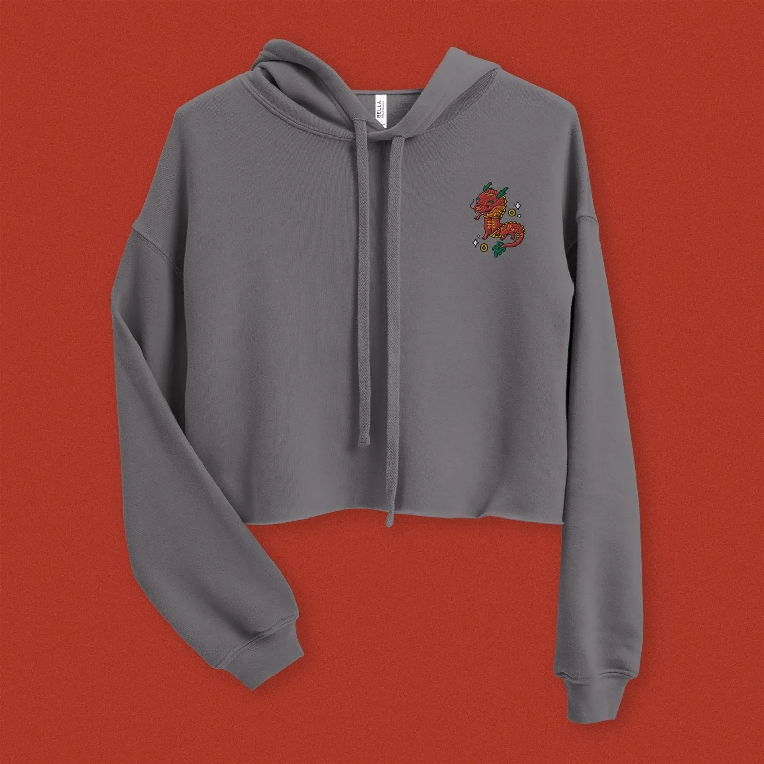 Year of the Dragon Embroidered Crop Hoodie